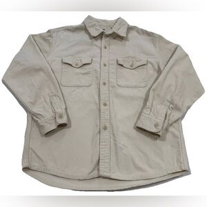 Uniqlo Shirt Mens Large Beige Corduroy Cord Work Overshirt Factory Chore Utility
